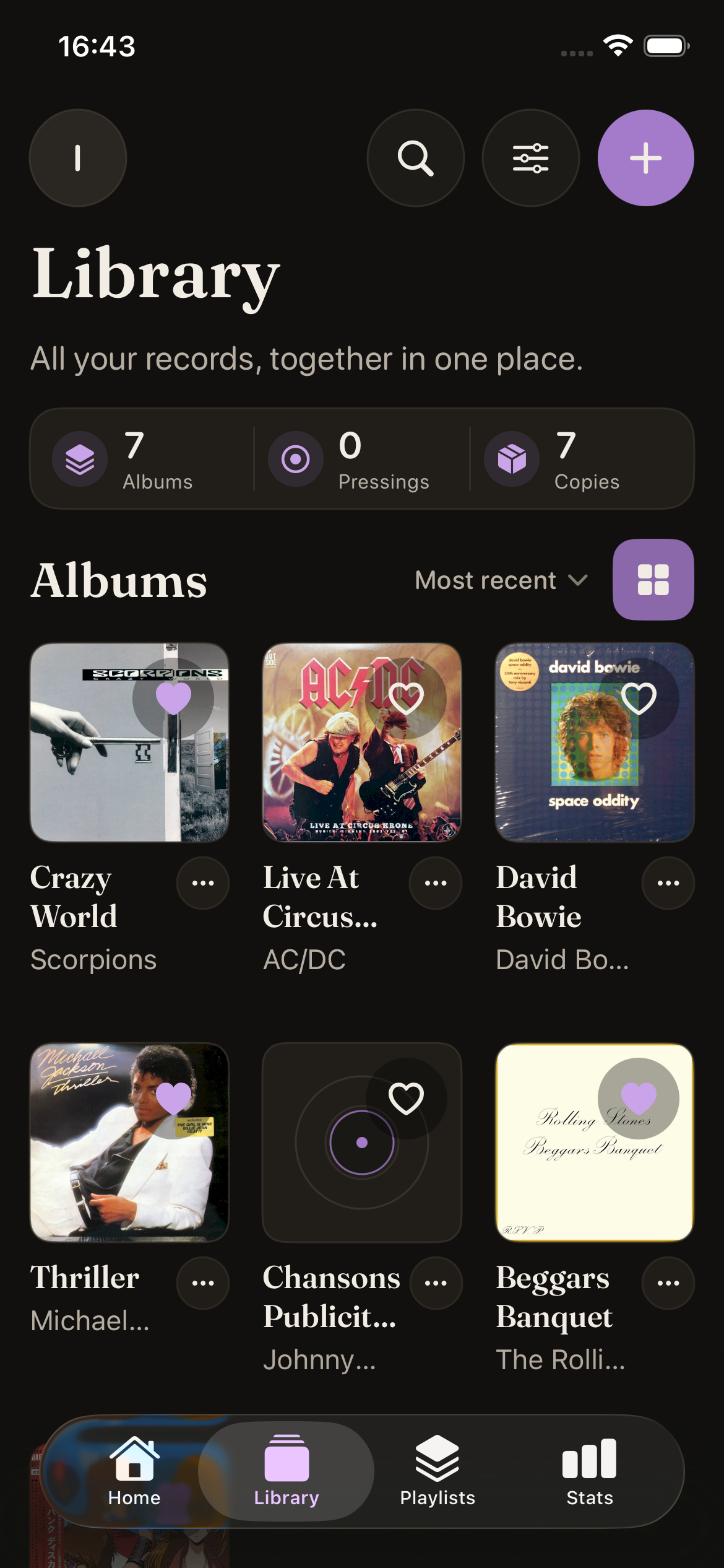 Spindle Library with album covers